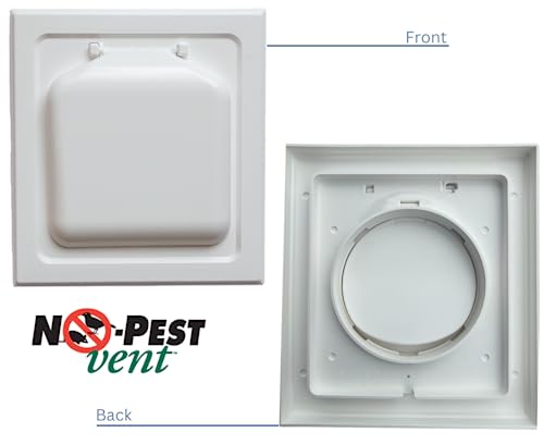 Image of NO-PEST VENT Dual Door Dryer Vent Cover 4 Inch Outdoor, Made in USA, Highest UV-Resistant Plastic, No Lint-Collecting Screen (Brown, 6 inch Plastic Vent No Collar)