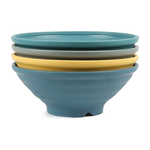 Shopwithgreen Unbreakable Japanese Style Ramen Bowl Set of 4-44 OZ Large Ramen Bowls for Pho Thai Miso Udon Soup Noodles - Dishwasher Safe & BPA Free Bowl Set for Family Cover