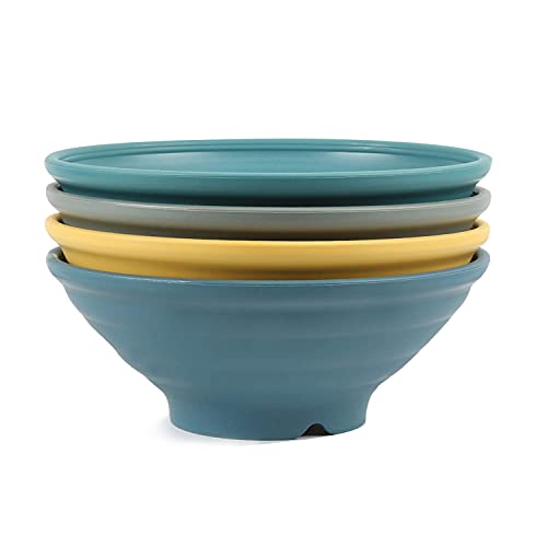 shopwithgreen 4 pcs Japanische Ramen Schüssel Set, 44 OZ Premium Suppe Schale , Multifunktional Müslischale für Pasta Obst Nudel Salat, Große Schüssel für Kinder und Erwachene|Spülmaschinenfest Cover