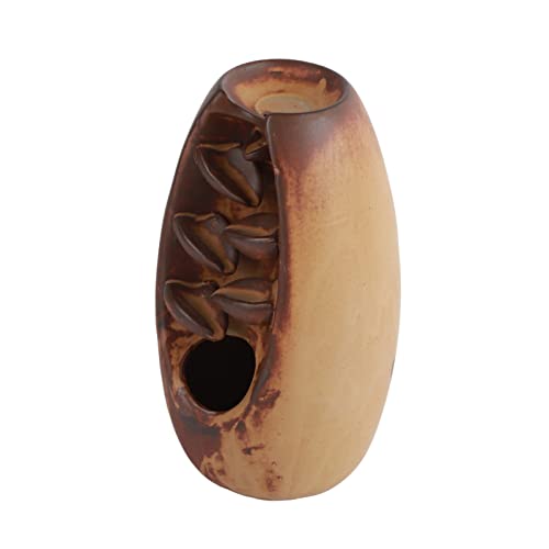 Waterfall Backflow Incense Burner, Mysterious Mood Lighten Non Slip Pad Backflow Incense Holder For Bedroom (Yellow) #TOP2