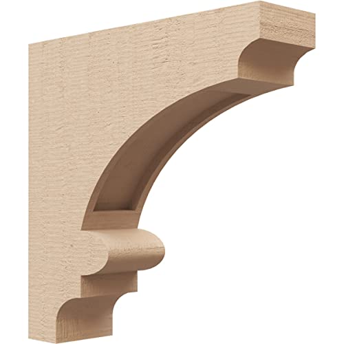 3"W x 12"D x 12"H Thin Diane Rough Cedar Woodgrain TimberThane Corbel, Primed Tan