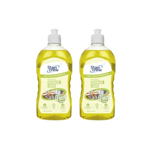 Image of Natural Dishwash Liquid | Non-Toxic | Ph Balanced | LABSA Free | Eco-Friendly | with 2X Foaming | Powerful Grease Cleaner | Leaves No Residue | Pack of 2 (450ml)