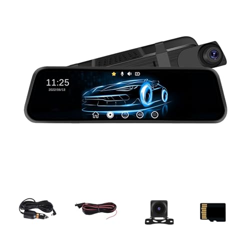 Cámara dual para salpicadero tipo espejo retrovisor con DVR táctil y 32G