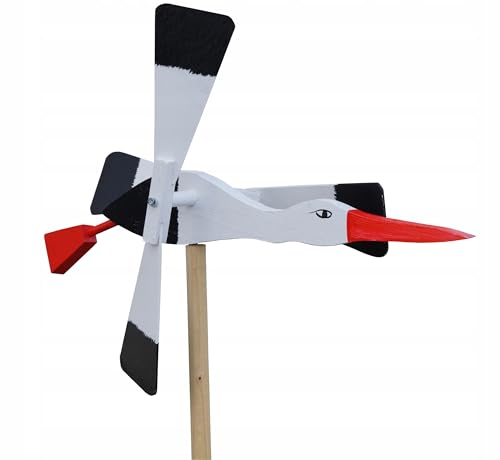 PEEWIT Moulin à vent peur jardin répulsif animal décoration jardin cigogne