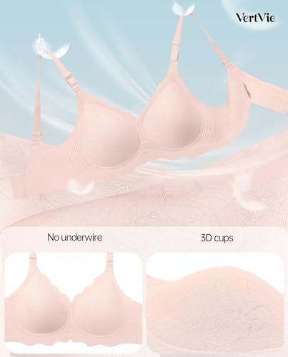 Image of Vertvie Jelly Bras for Women No Underwire Wireless Push Up Bra Full Coverage Bralettes Seamless Comfort Everyday Sports Bra