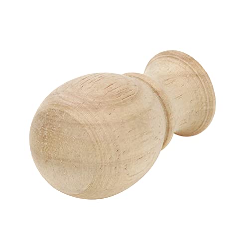Image of Mcredy Lamp Finial Cap Knob, Wood Ball Style, 1.2x1.9 Inch-2 Pcs | Simple Screw-On Design, Convertible Lamp Decoration Topper Risers for Lamp Shade