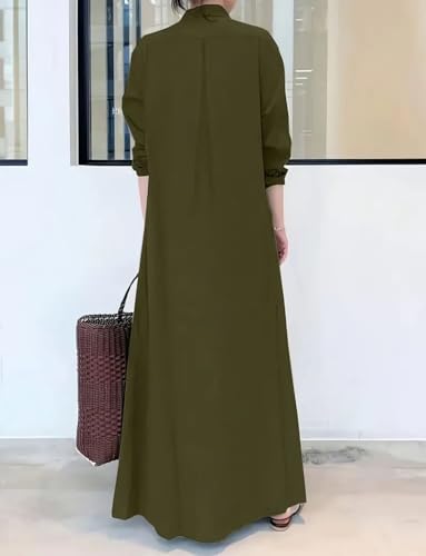 Women's Plain Buiness Casual Dress Elegant Plus Size Robe Solid Color Summer Kaftan2