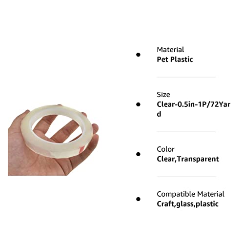 Hahiyo Clear 0.5Inch Wide (217Feet/72Yard Total) 1Rolls Floral Tape Waterproof Florist Tape Flower Wrap Adhesive Waterproof Decorative Tape For Bouquet Stem Wrapping Flower Arranging And Floral Craft #TOP6