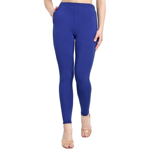 Image of ONE SKY Women Full Length Leggings | Cotton Modal Spandex Blend | High Waist Stretchable & Bio-Washed Fabric | Colour-Lock Technology | Comfortable Leggings for Women