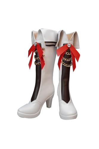 COSGOGO Gold Ship Cosplay Shoes Halloween Anime Game Outfit High Boots Fashion Ladies Pu Leather Long Tube Cosplay Shoes (9.5,Women)