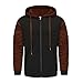 Designer Jackets For Men Fashion, Hoodies Fleece Sweatshirt-Full Zip Up Thick Raglan Sleeve Color Block Hooded Jacket Mens Raincoats Waterproof With Hood (L, Coffee)
