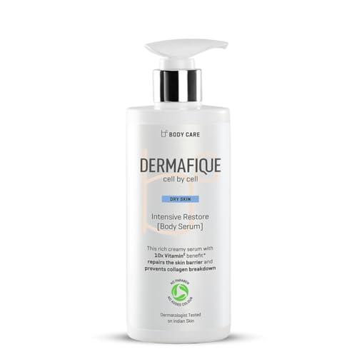 Dermafique Intensive Restore Body Lotion Serum with 10X Vitamin E benefit 300ml, Body Lotion for Dry Skin, Suitable for Winters, Moisturizer for Body | Dermatologist Tested