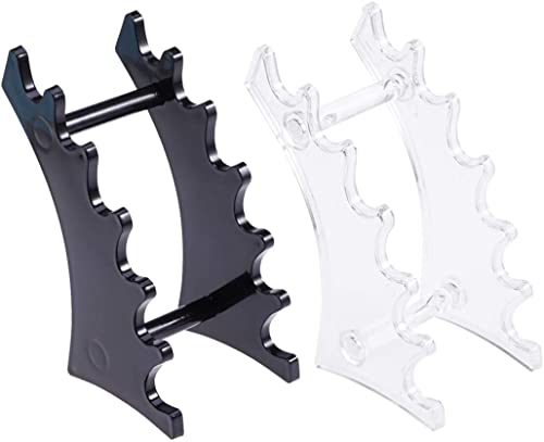 Norhogo 2 organizadores de acrílico con ranura, soporte para bolígrafos, soporte para lápices, soporte para pinceles de maquillaje, soporte acrílico (negro + transparente)