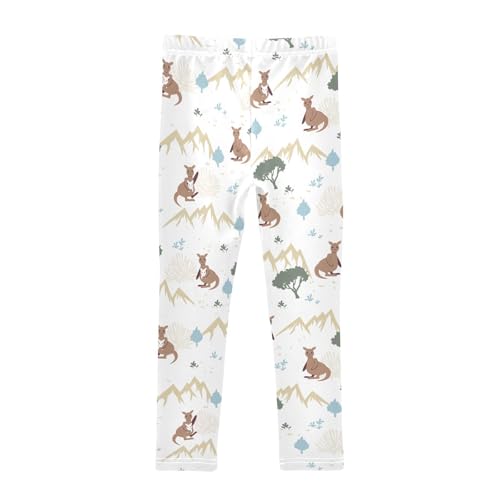 Kangaroo Nature Habitat Place Girls Leggings,Workout Leggings for Girls Toddler Athletic Leggings Size for 3-10T2
