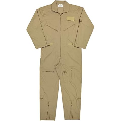 Army Universe US Air Force Military Style Flightsuit Work Coveralls Uniform Jumpsuit Overalls (Khaki, Medium) Cover