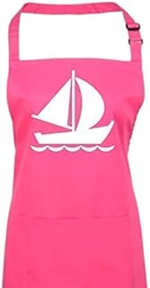 Shirtstown Fartuch kucharski, jacht, Jolle, Skipper, kapitan, fartuch do pieczenia, fartuch fartuch do grillowania jedzenie gotowanie kuchnia sentencje logo, kolor Hotpink