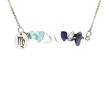 Collar Con Colgante De Horóscopo De Piedra Natural Para Hombre Y Mujer, Con Cuentas De Piedras Preciosas Naturales Y Cristales Triturados Irregulares, Ideal Como Regalo De Cumpleaños Para Virgo.