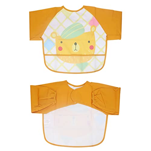 SNOWIE SOFT® Sleeved Bib Baby Bib with Pocket, Toddler Bib, Smock, Washable and Lightweight Waterproof Fabric, Fits Bibs for Baby 6 Months+