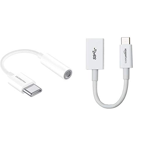 Adapter & AmazonBasics - Adapterkabel, USB-Typ-C-Stecker auf USB-Buchse, USB 3.1, 1. Generation, Weiß