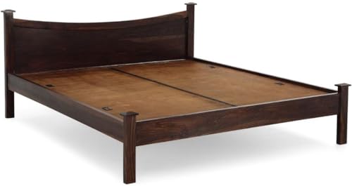 Image of Bed Solid Sheesham Wood for Your Bedroom Delivery Condition-DIY(Do-It-Yourself) Solid Wood Queen Bed (Finish Color - Dark Walnut Finish, Delivery Condition - DIY(Do-It-Yourself))