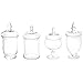 MyGift Set of 4 Glass Apothecary Jars Set, Clear Candy Jars with Lids