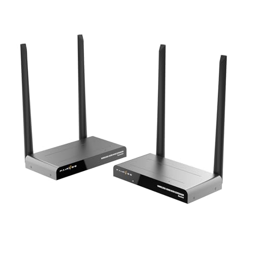 HDMI sans Fil, kit émetteur et récepteur, Plug & Play, télécommande KVM et IR, Sortie en Boucle HDMI, Extension sans Fil, Streaming vidéo et Audio 1080P vers TV/projecteur