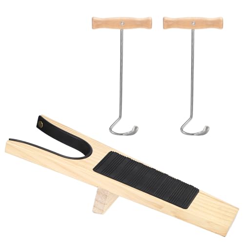 OGANAZI Boot Jack and 2 Boot Puller Hooks Boot Buddy Welly Boot Remover with Anti-slip Rubber Surface for Unisex Women Men Cowboy Waders for All Kinds of Boots and Shoes Dubbin for Leather Boots