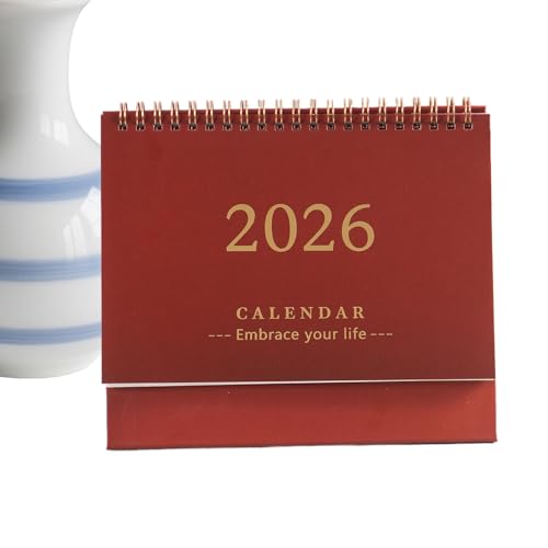 Calendario de Escritorio - Calendario Mensual 2026 Pequeño para Hogar,Decoración del Hogar para Planificación Diaria Fechas Festivas Estudiantes y Profesores Dormitorio y Salón