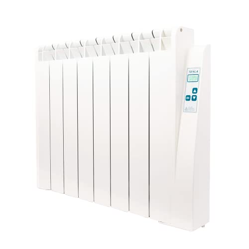 Farho TESSLA 1000 W (8) Elektrischer Heizkörper mit programmierbarem digitalem Thermostat, Weiß 24/7 Cover