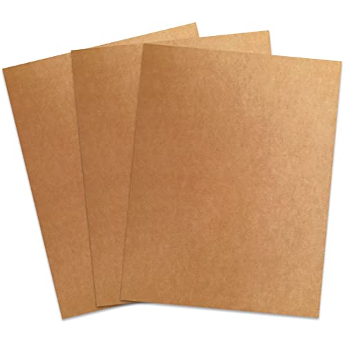 Binditek 100 Pack 12 Mil Paper Binding Covers, 230GSM (85lb), Brown Cardstock, 8.5 x 11", Kraft Paper, Un-Punched, Invitations, DIY