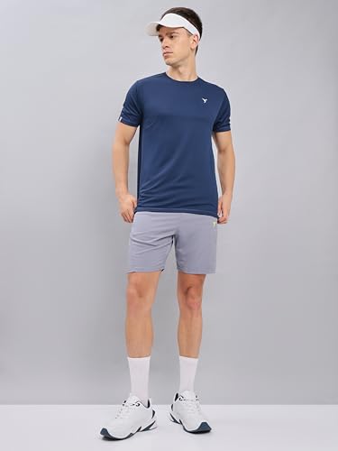 Image of TECHNOSPORT Men's 100% Polyester Slim Fit Solid Short Sleeve T-Shirt for Gym, Workout, Sports and Regular Use - Pack of 2
