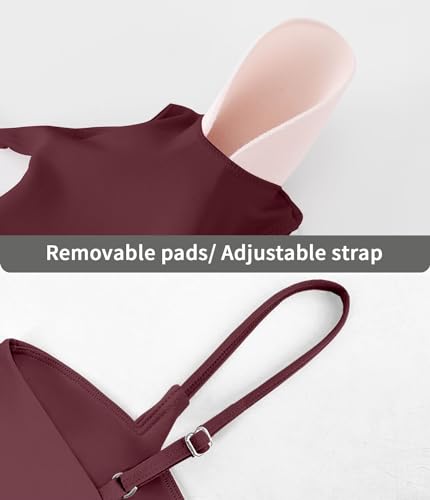Image of Comper Sports Bra for Women Wirefree Racerback Workout Bras Sexy Thin Straps Yoga Sport Bras with Removable Pads
