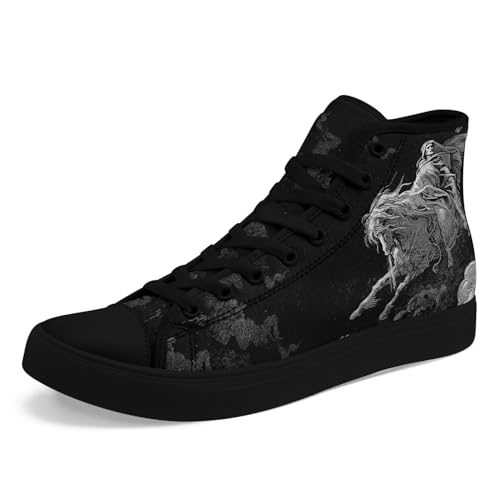 Fashion Skull High-Top Canvas Shoes for Men Women -Unique Vibrant High Top Sneakers Comfortable Casual Shoes