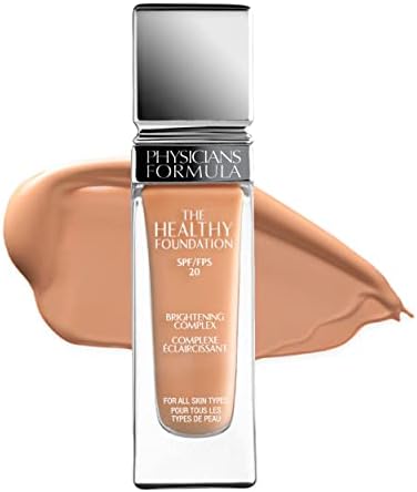 Physicians Formula The Healthy Foundation MC1 Medium Cool | Hydrating Liquid, Natural Finish, SPF 20 | Dermatologist Tested, Clinicially Tested