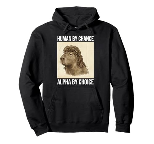 Funny Capybara Mullet Meme Human by Chance Alpha by Choice Sweat à Capuche
