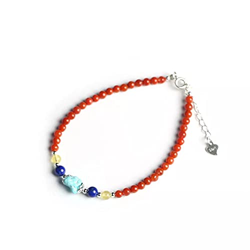 Bracelet argent sterling 925 femme turquoise agate perle naturelle
