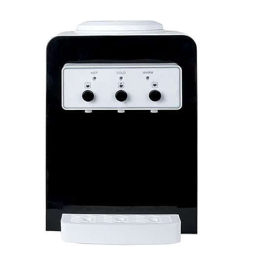 Image of 3 in 1 Water Dispenser, Hot Cold Warm, Tabletop Countertop Design, 28x24x38 cm
