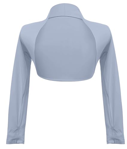 Image of Kids Girls Ballet Dance Shrug Wrap Top Long Sleeve Open Front Cardigan Sweater Warm Up Pullover Crop Top for Leotard