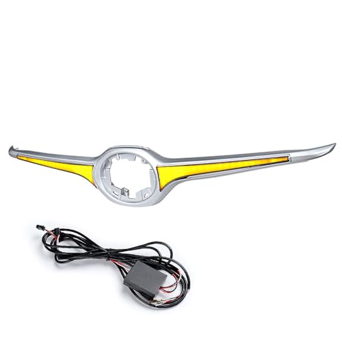 Front Grille Grill Moulding Trim LED Light Bezel with Daytime Running Light Switchback Turn Signal City Lamp Compatible for 2020-2024 Toyota Highlander Hybrid LE XLE Limited Platinum