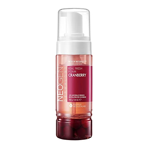 Dermalogy By Neogenlab Real Fresh Foam Cleanser, Cranberry 5.6 Fl Oz (160G) - Revitalizing & Hydrating Gentle Cleansing Foam With Real Cranberries, Clean Beauty - Korean Skin Care #TOP24