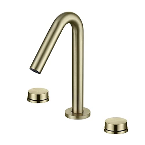 Mitigeur de lavabo à trois trous robinet d'évier noir mat 8 pouces en laiton robuste