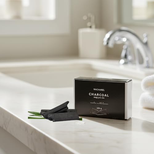 Image of Charcoal Soap | Pure & Gentle Bathing Bar for Glowing Skin | Rejuvenate & Antioxidant Soaps for Men & Women | Deep Nourishing Cleansing Bar | Soap for All Skin Types | Pack Of 1