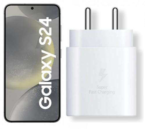 Image of 25W C-Type Super Fast Adapter Compatible with Samsung Galaxy S24 Super Fast Charger Adapter for S24 /S23 /S23 fe /S22 /S21 /21 fe /S20 /M14 /M33 /M13 /M35 /M05 /A14, A15 /S24 fe /A16 5g, White