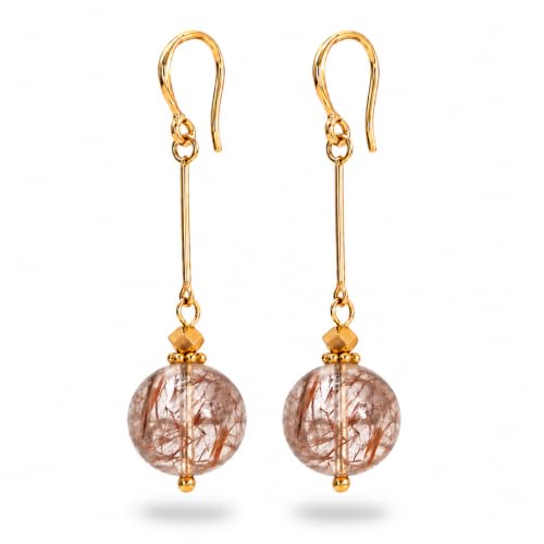 Black Gold Super Seven Earrings for Women Crystal Dangle Drop Jewelry Gift - image 1