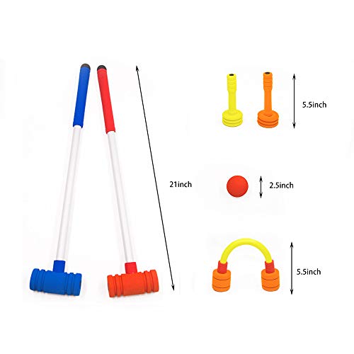 Forevive Kids Croquet Set Elastic Sponge Double Croquet Sets For Families Indoor And Outdoor Suitable For Lawn, Backyard, Park, Etc #TOP2