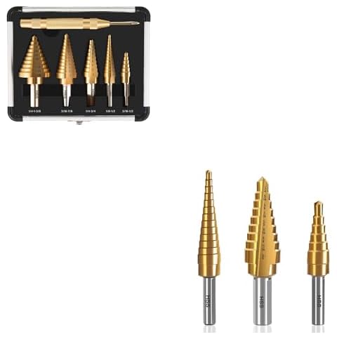6Pcs Step Drill Bit Set & 3Pcs Step Drill Bit Set Cover