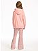 AMAWMW Girls Clothes Fashion Outfits Long Sleeve Hoodie Sweatshirt and Plaid Flare Pants Sets Sweatsuits, Pink, 11-12Years