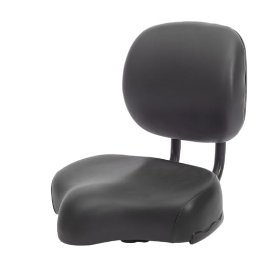 BRZU自転車、背もたれ付き、ライディングマット、幅広、快適で柔らかいウィッグ、痛みなし、エアロビックバイク、電動自転車、背もたれ付き、サドル、自転車、大きなシート、腰の快適さ、高さ調整 (ブラック)