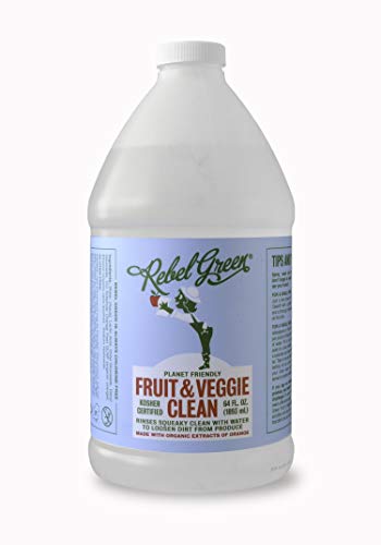 Rebel Green Fruit & Veggie Wash - Natural Produce Wash - Plant-Based Vegetable Wash Spray - Fruit and Vegetable Wash with No Aftertaste - Sustainable Food Wash - (Half Gallon Refill Bottle)