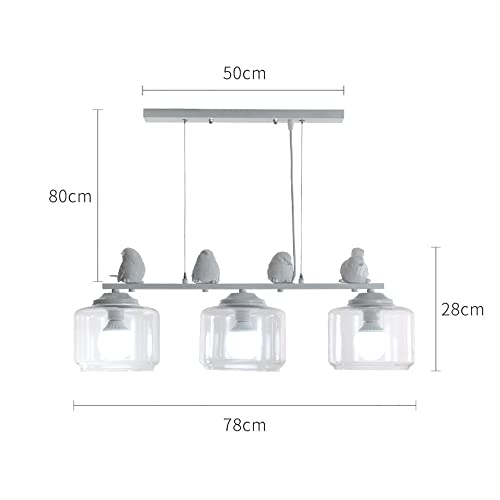 LBSWYH Resin Bird Pendant Lighting 3-Light Clear Glass Hanging Light Fixture Nordic Minimalist Dining Room Metal Pendant Lamp Ceiling Hanging Fixture steampunk buy now online
